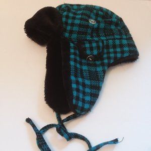 Blue Plaid Winter Hat